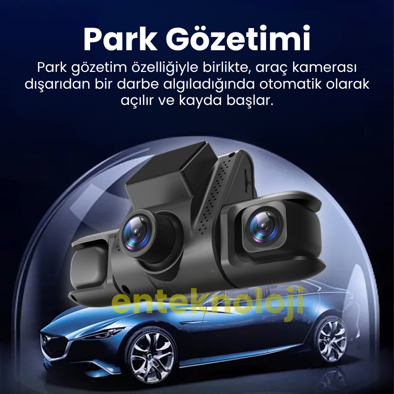 Araç İçi Hd Kamera 4 Kameralı Y13 (Arka Görüş Kamerası Hediye)