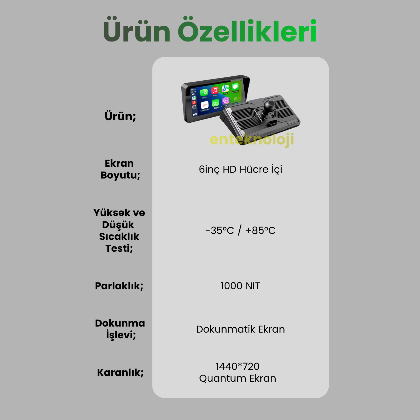 Motosiklet Carplay (6inç Ekran)