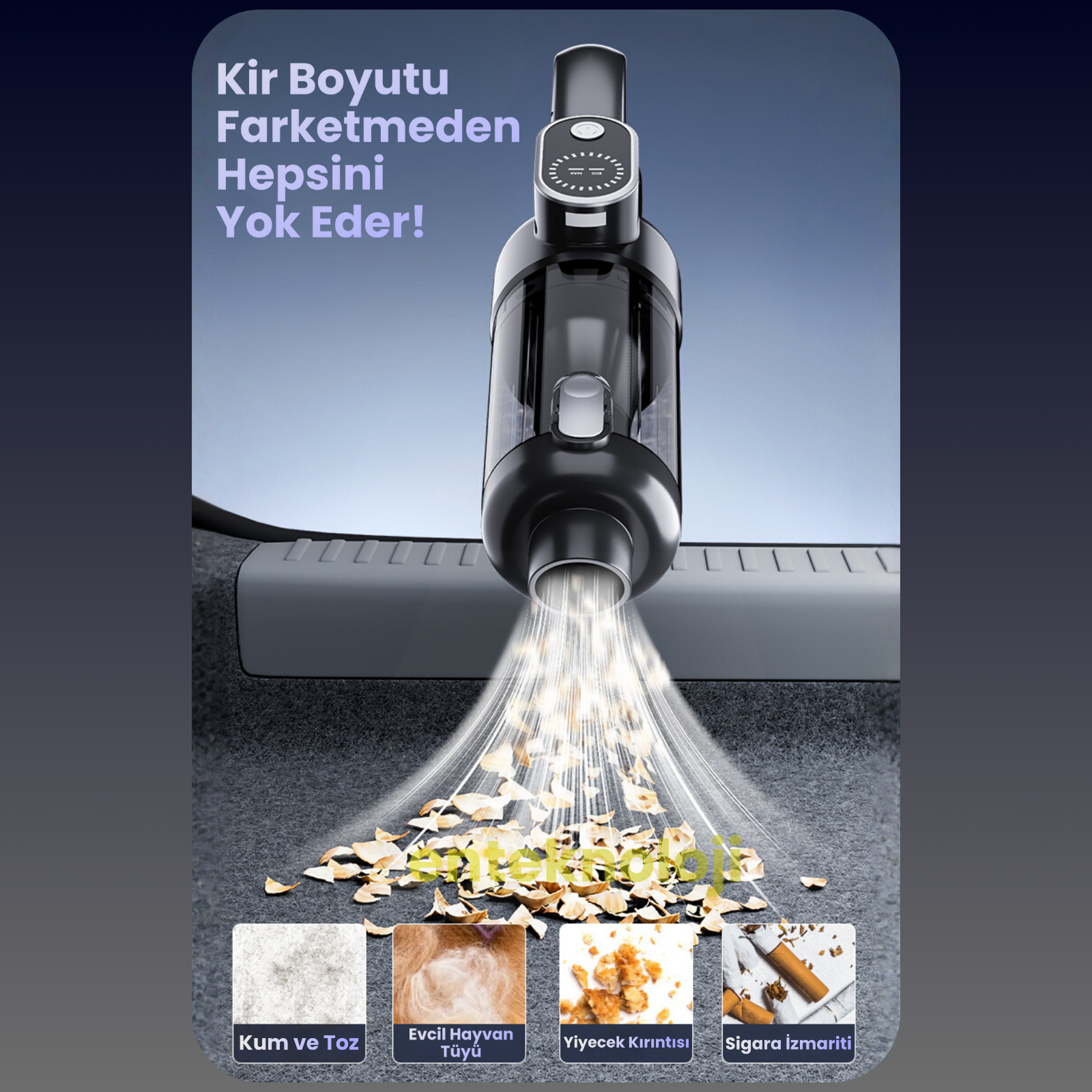 Harvox Araç İçi Süpürgesi ST-126 Plus (Gri - Siyah)