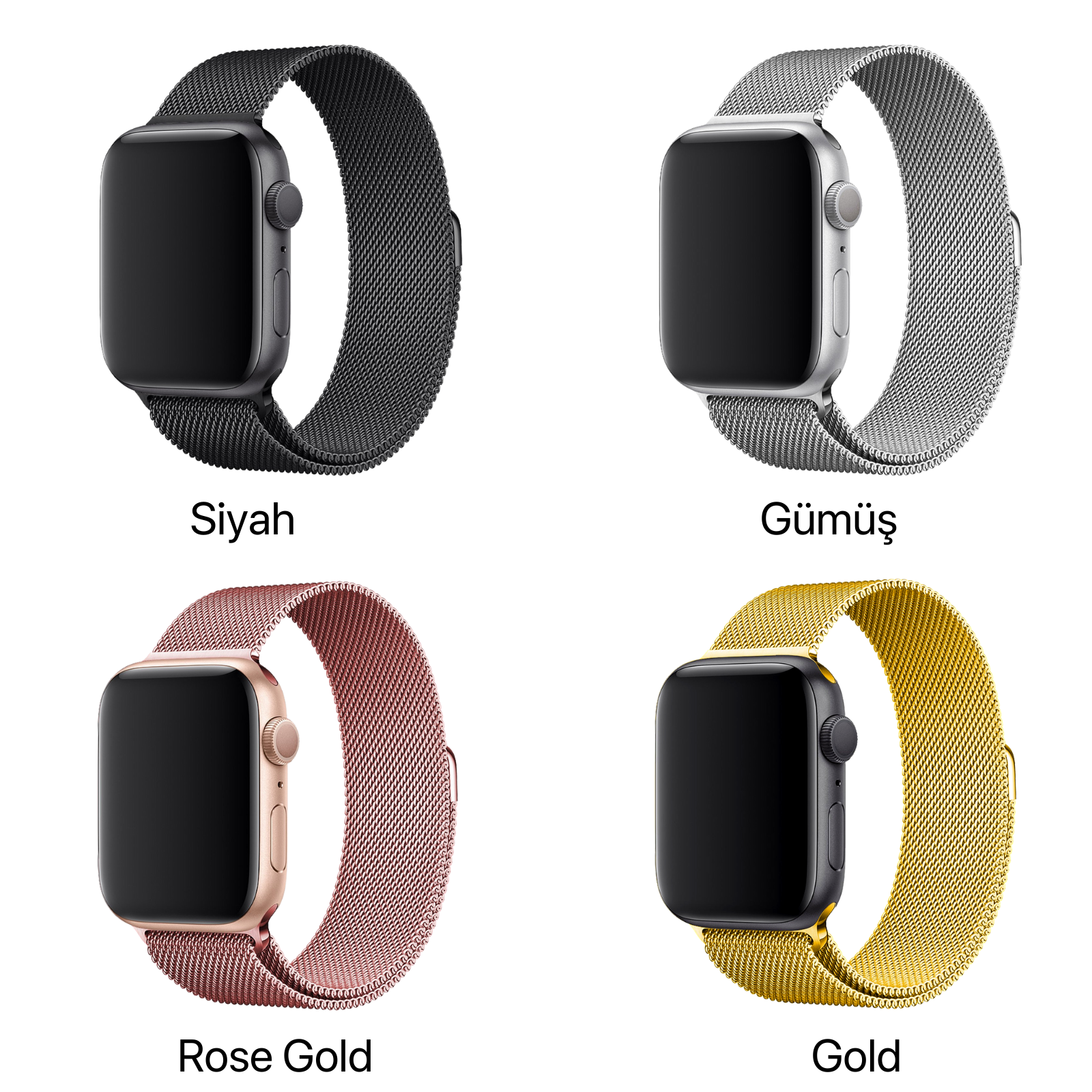 Apple Watch Uyumlu Hasır Metal Kordonlar