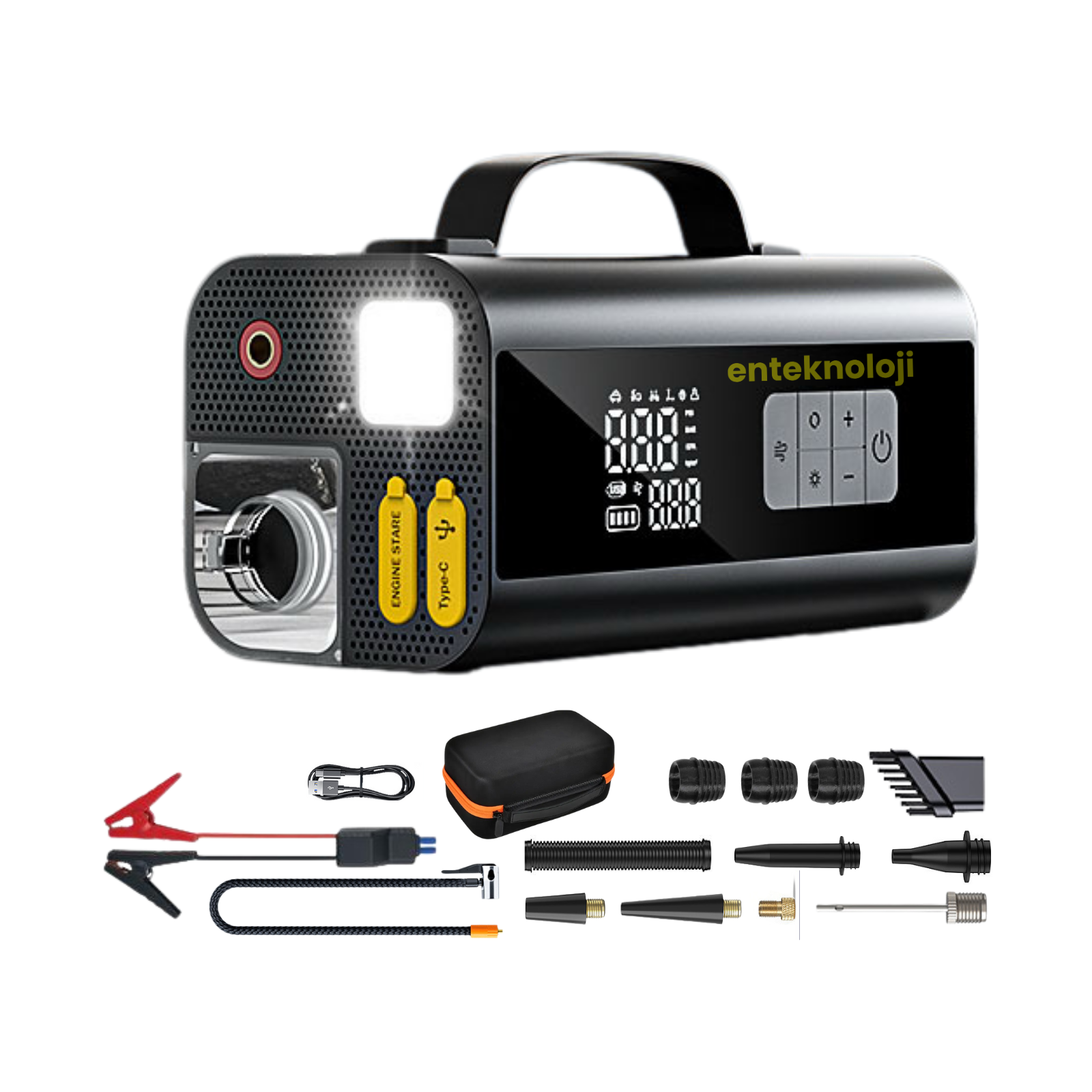 Harvox Araç Süpürgeli Akü Takviyeli Hava Kompresörü HXJS-001