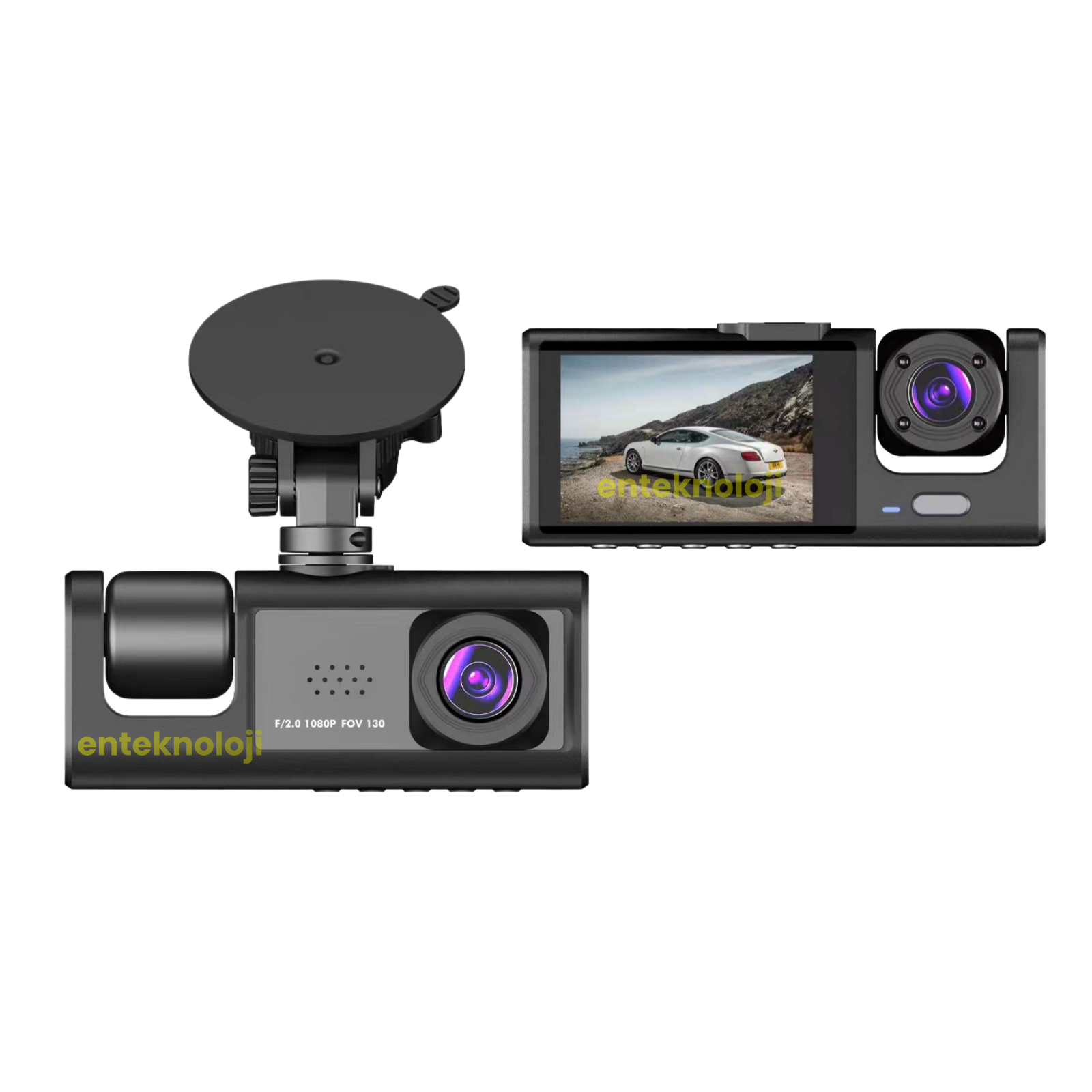 Araç İçi HD Kamera 3 Kameralı C309 (Arka Görüş Kamerası Hediye)