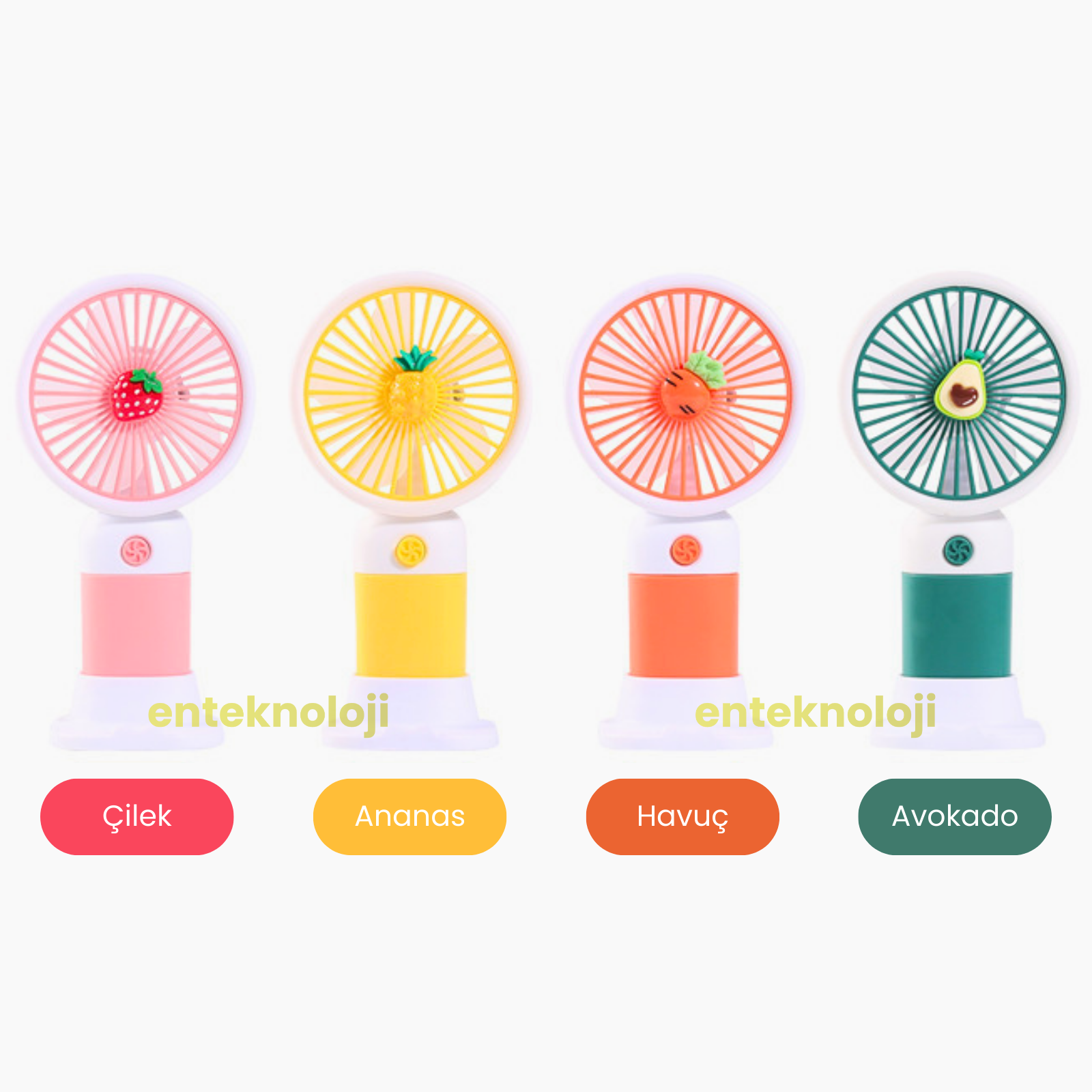 Meyve Emojili Mini El Fanı