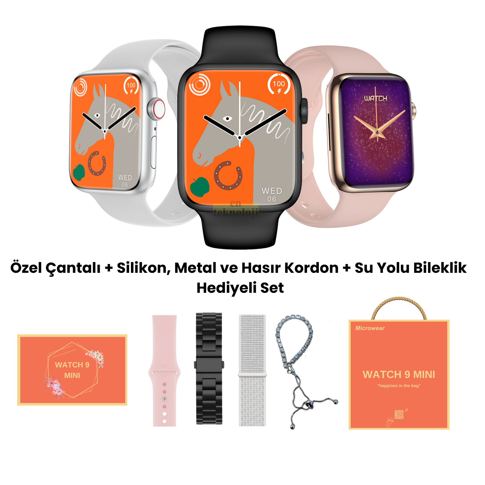 Watch 9 Mini Akıllı Saat (Valentine Edition)