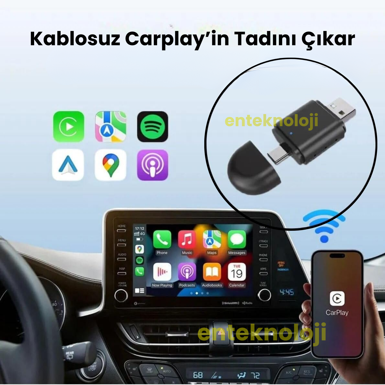 TAB06 2in1 Usb Araç İçi Carplay