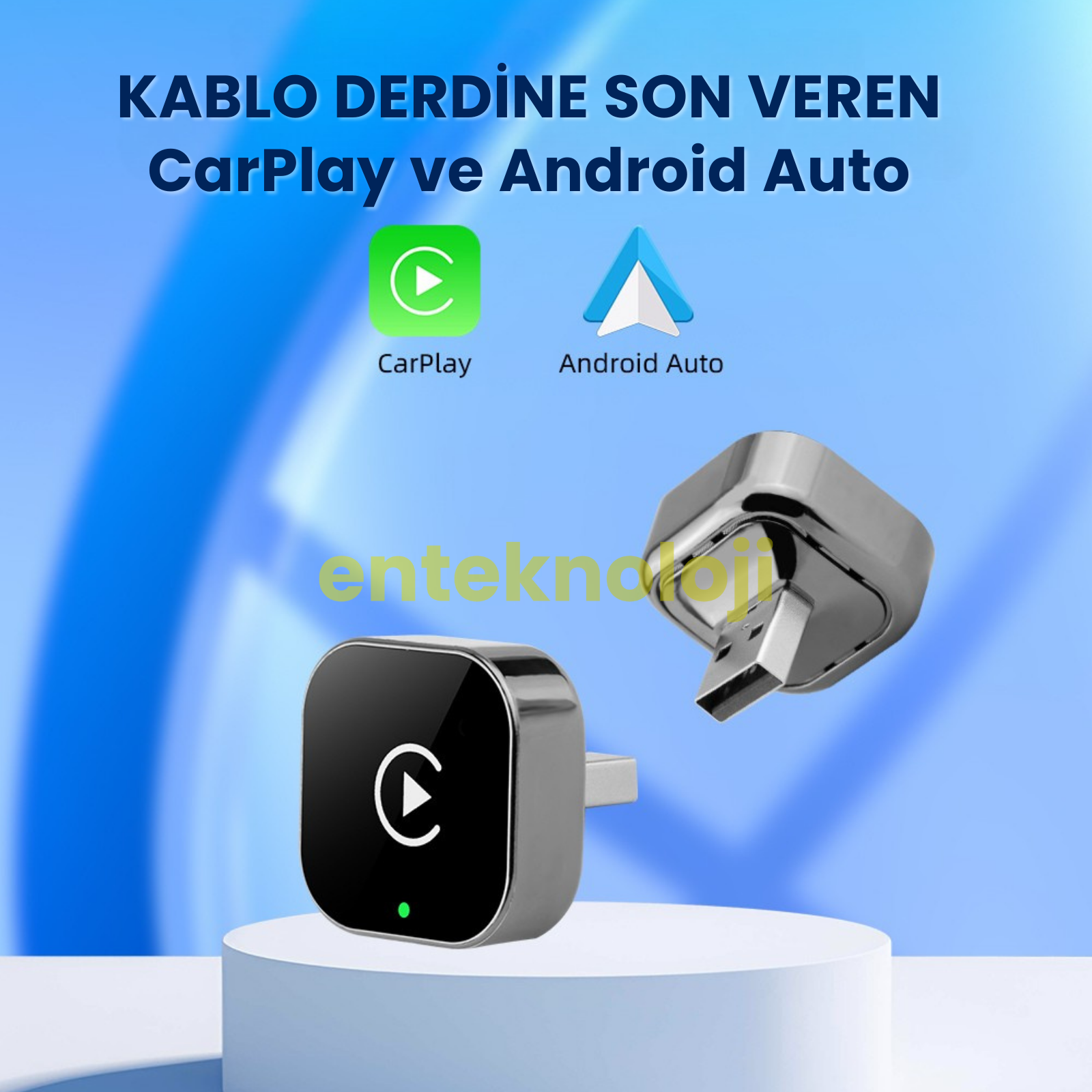 Usb 2in1 Converter Kablosuz CarPlay Apple ve Android Uyumlu