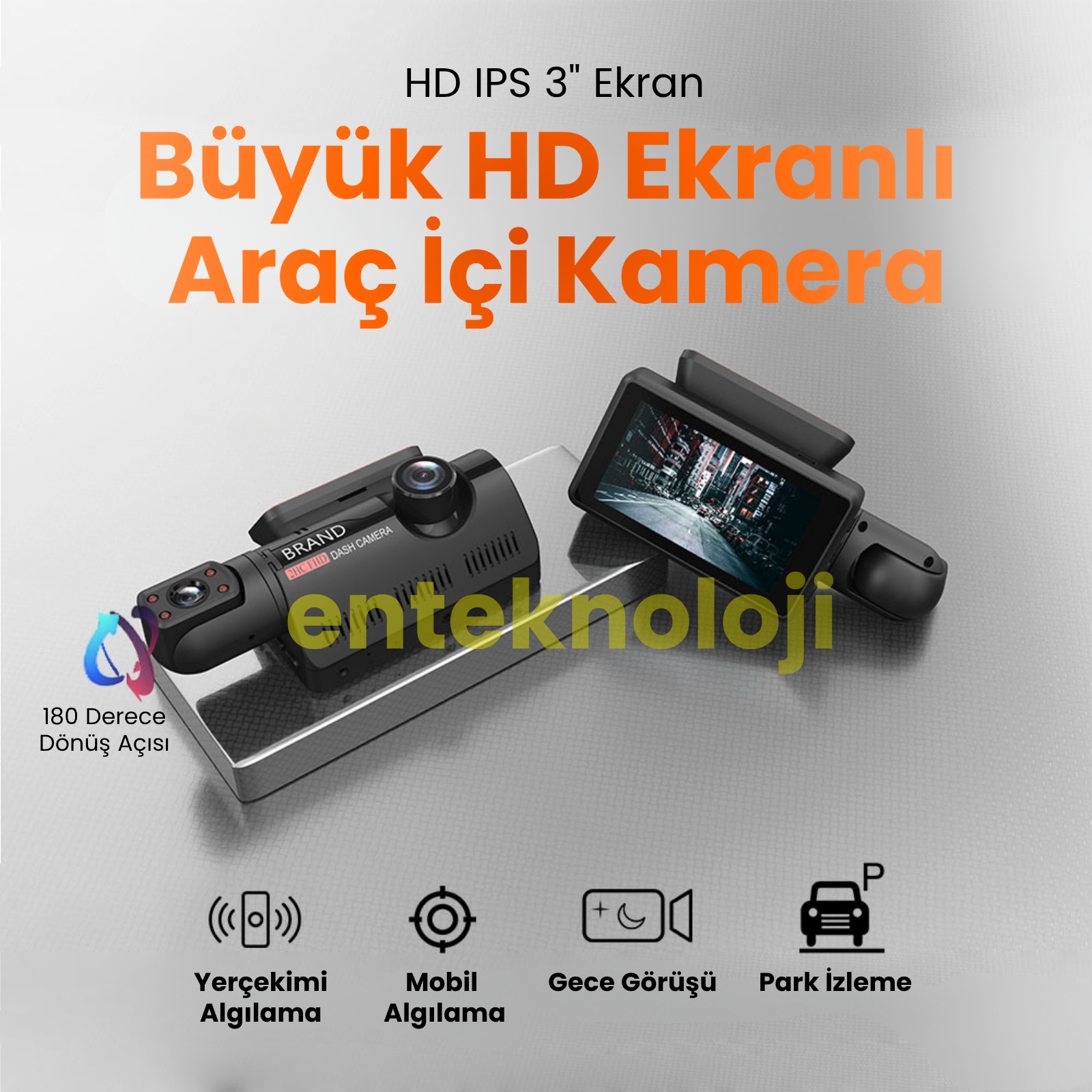 Araç İçi Hd Kamera 2 Kameralı A68