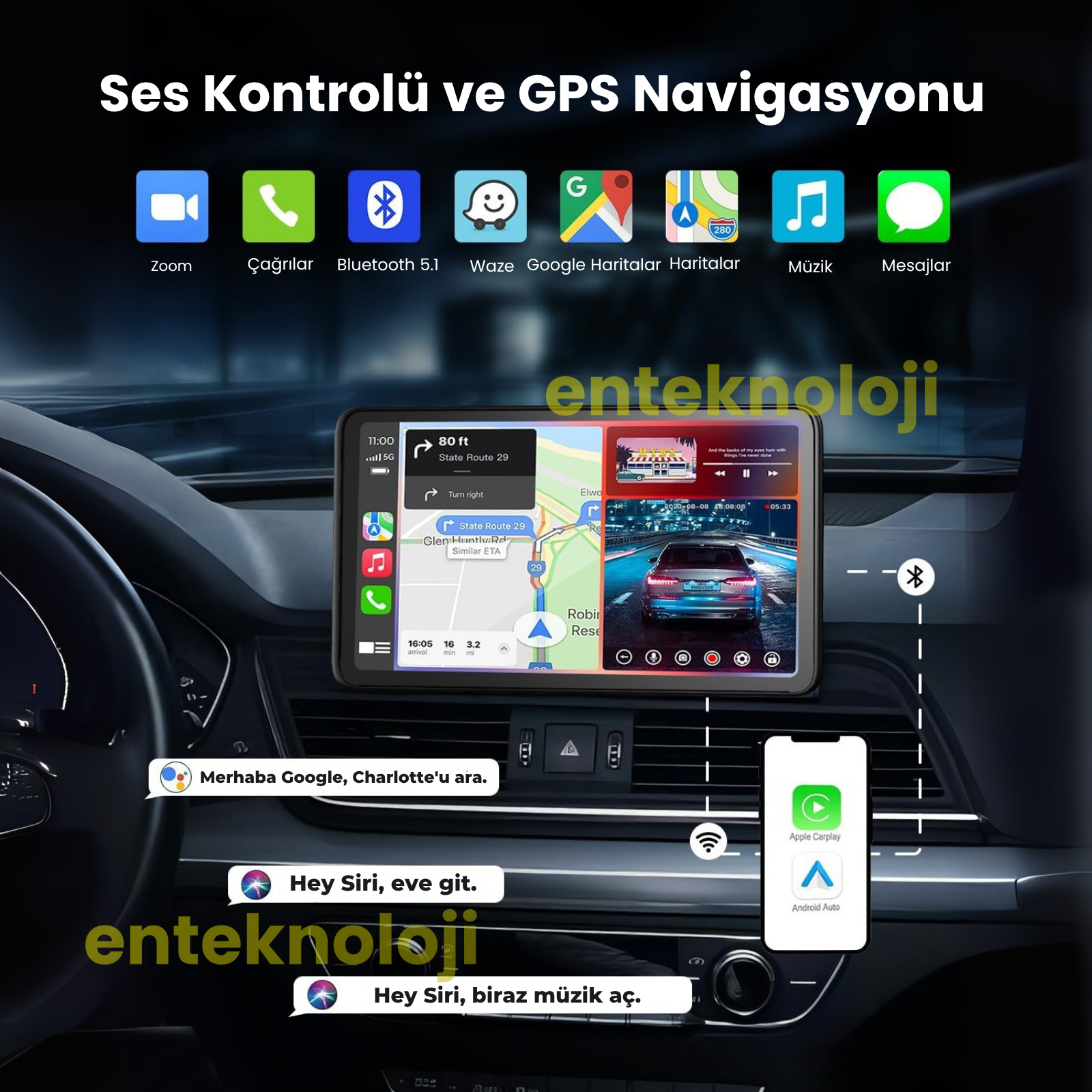 X2 Ekranlı Araç İçi Carplay