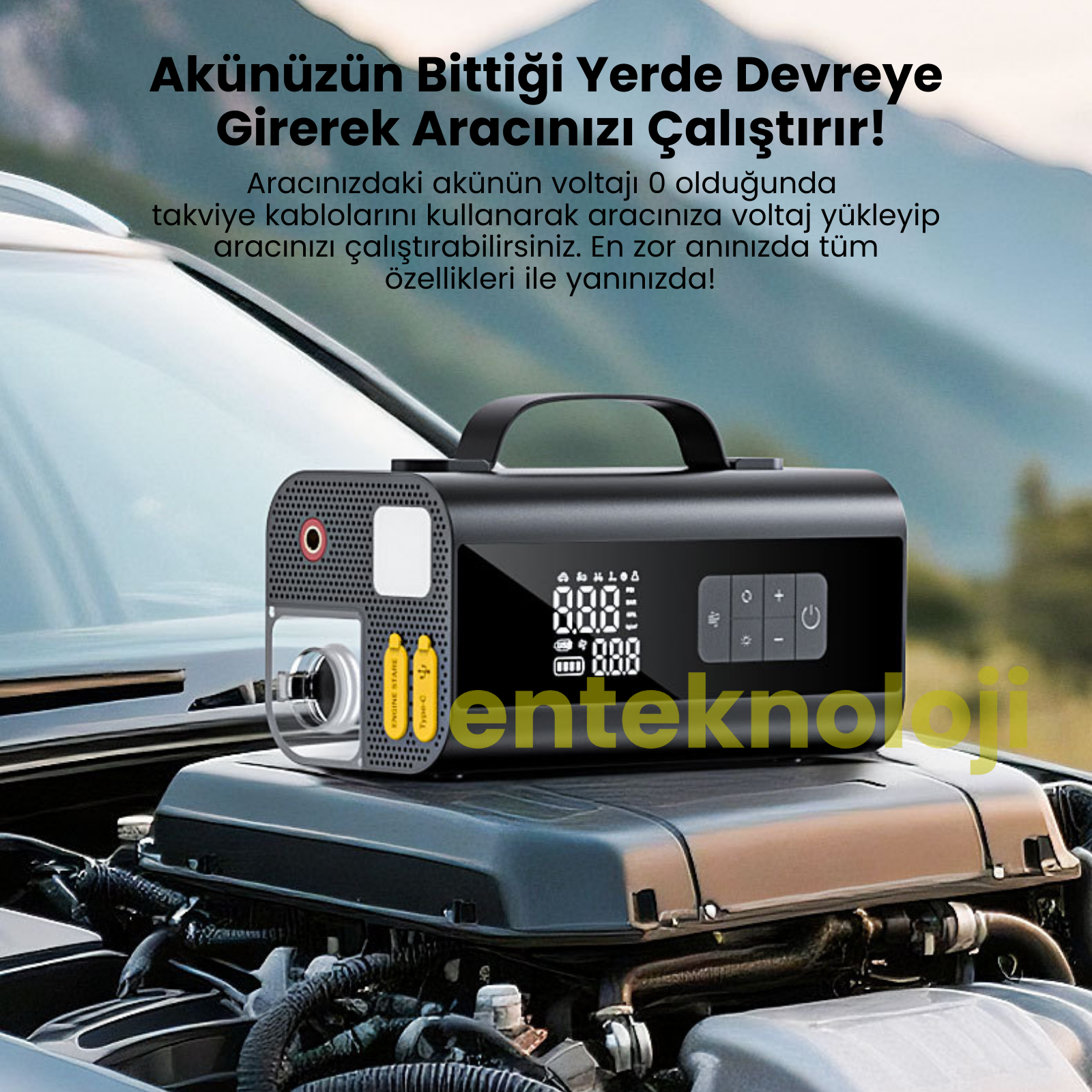 Harvox Araç Süpürgeli Akü Takviyeli Hava Kompresörü HXJS-001