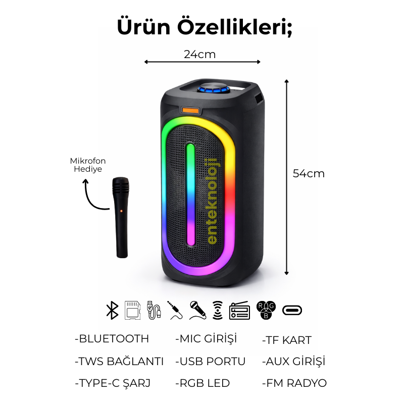 RGB Renkli Hoparlör HX-SP-M8202