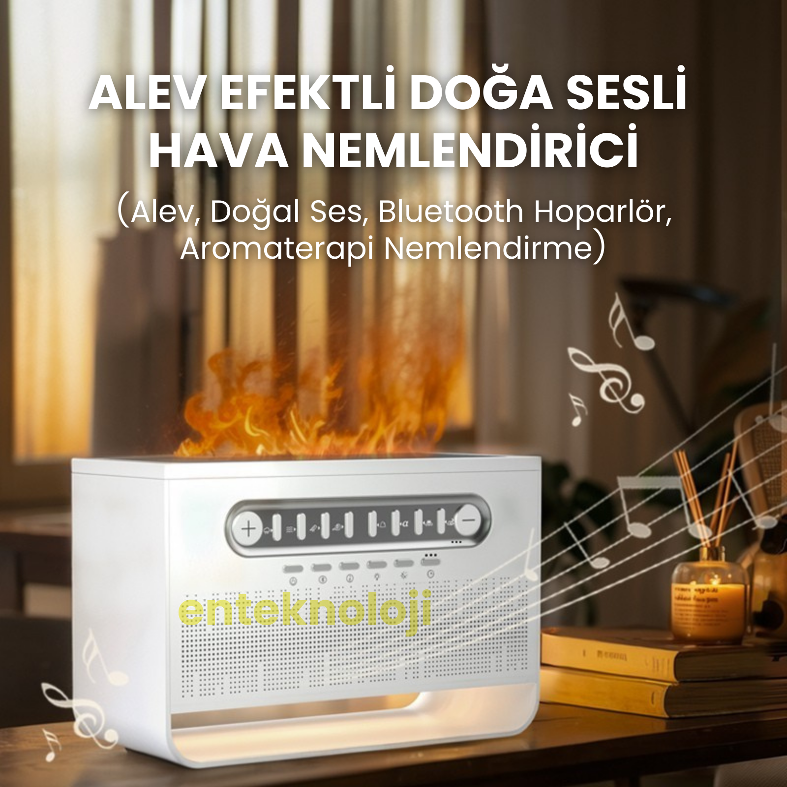 8 Farklı Doğa Sesli Hava Nemlendirici Bluetooth Hoparlör
