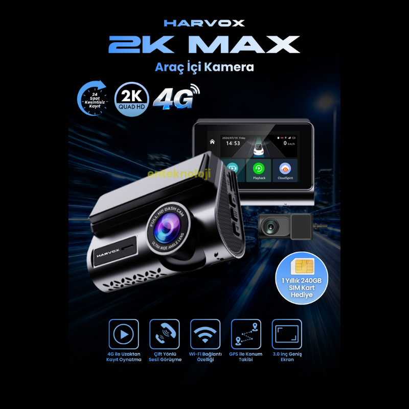 Harvox 2K Max Araç İçi Kamera