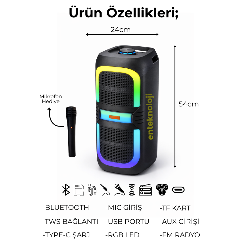 RGB Renkli Hoparlör HX-SP-M8201