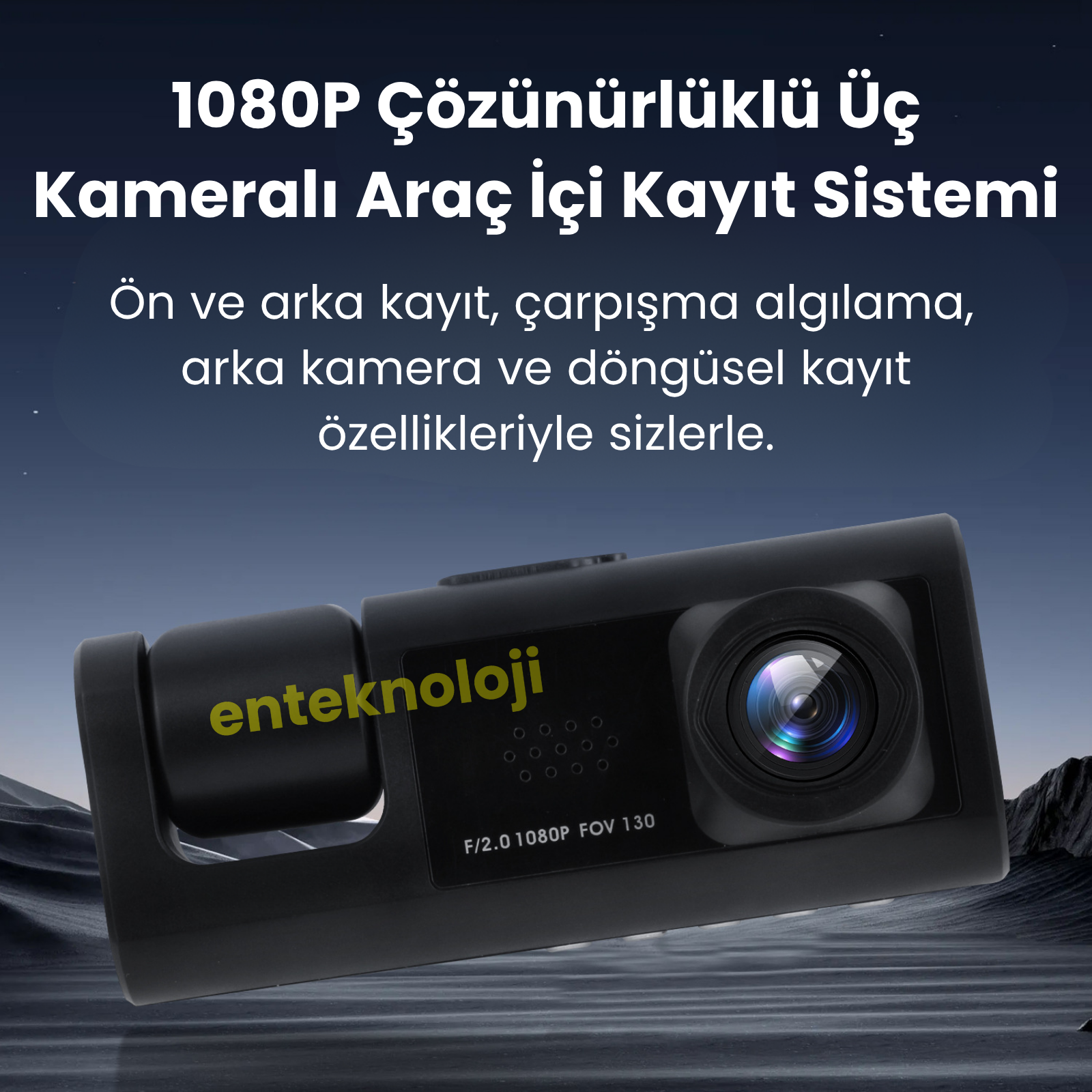 Araç İçi HD Kamera 3 Kameralı C309 (Arka Görüş Kamerası Hediye)