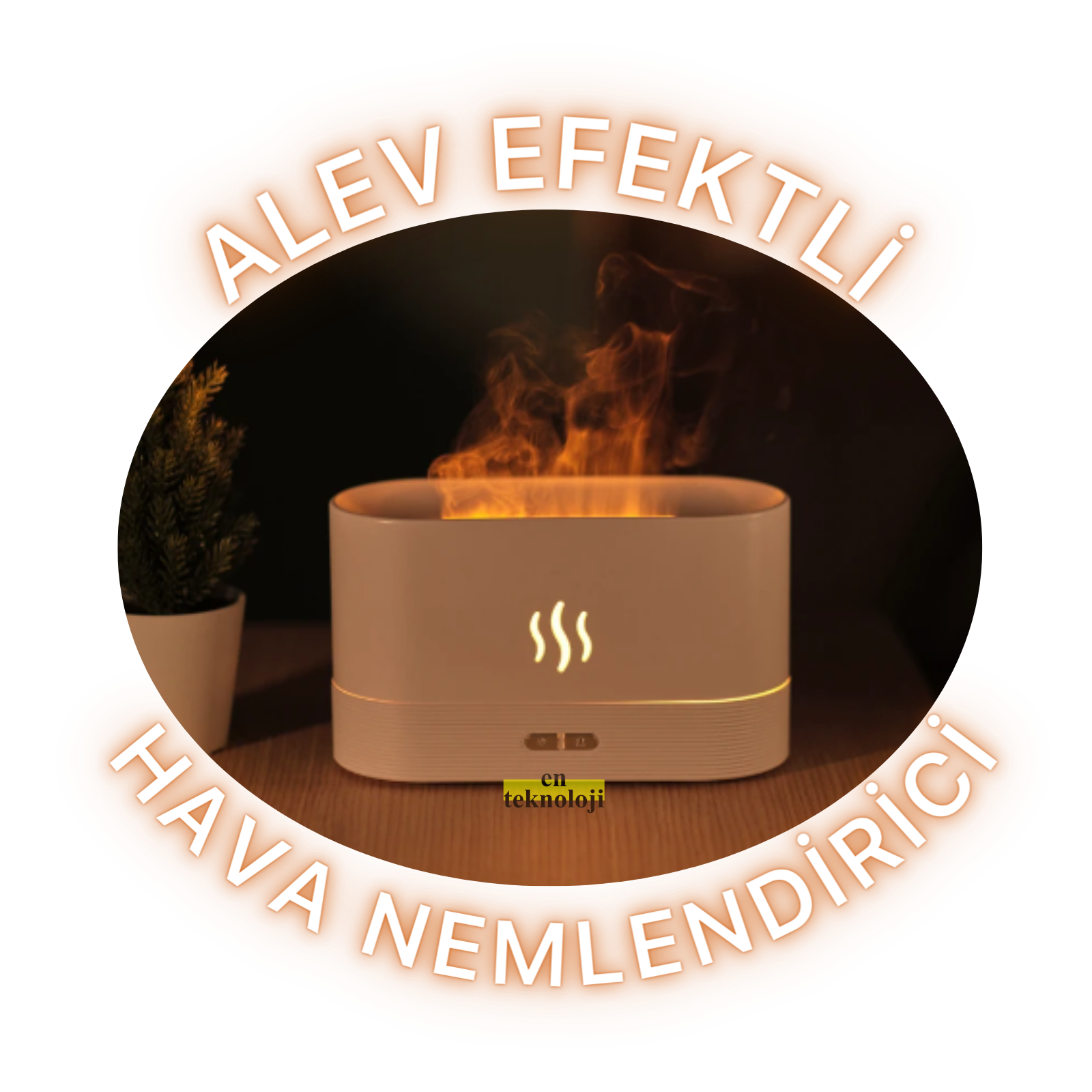 Alev Efektli Ultrasonik Hava Nemlendirici Humidifier (Mini Şömine)