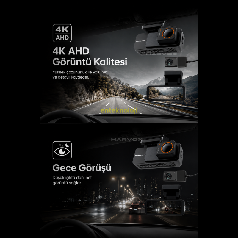 Harvox 4K Pro Araç İçi Kamera