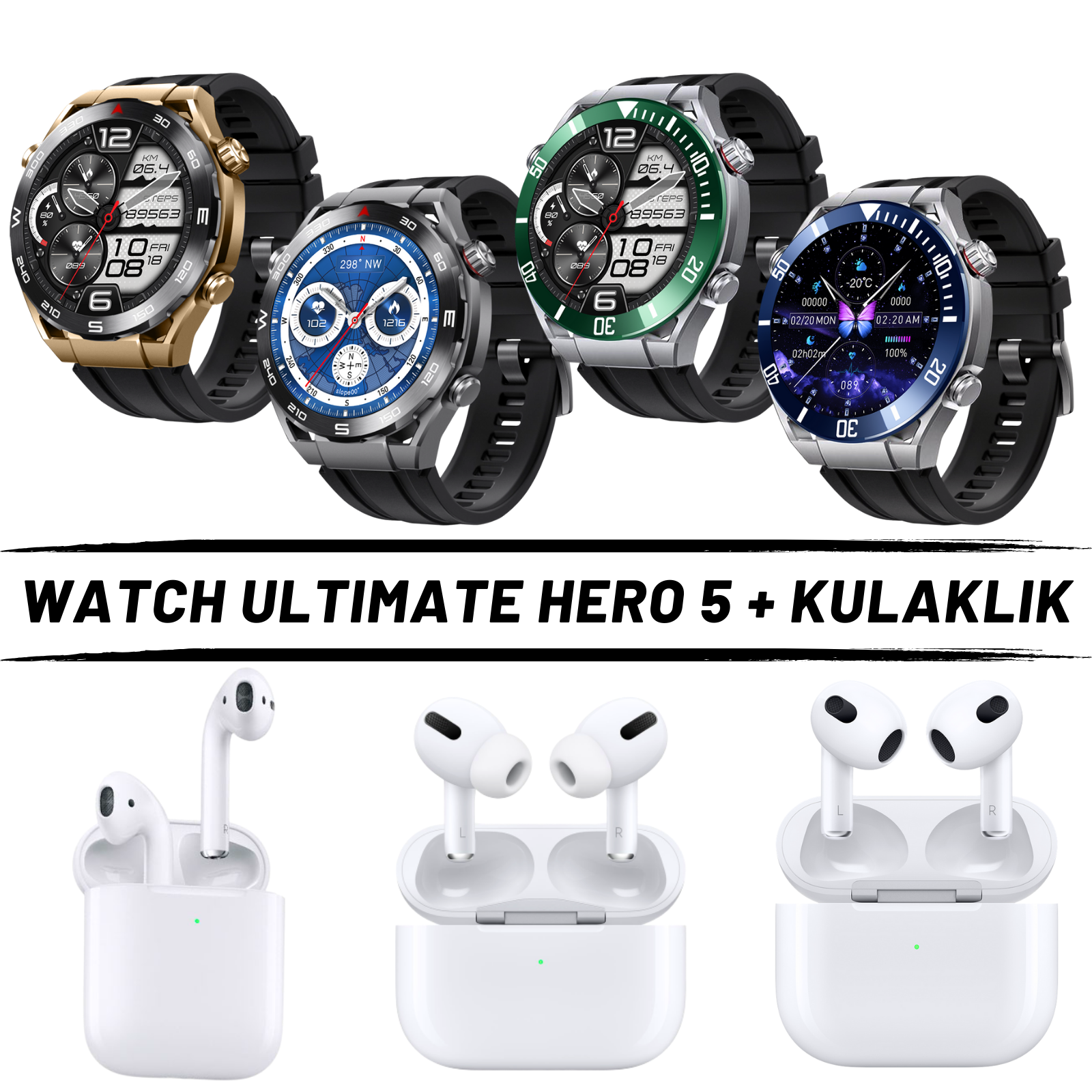 Watch Ultimate Hero 5 Akıllı Saat + Kulaklık