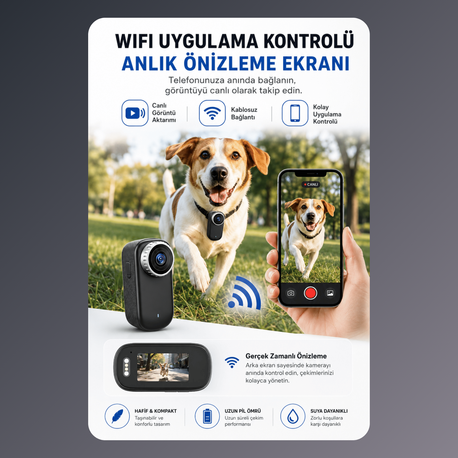 Ekranlı 4K Aksiyon Kamerası