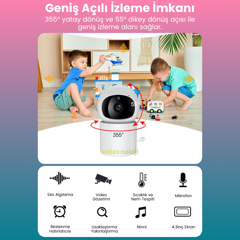 LCD Ekranlı Bebek Kamerası BC-003 Mavi