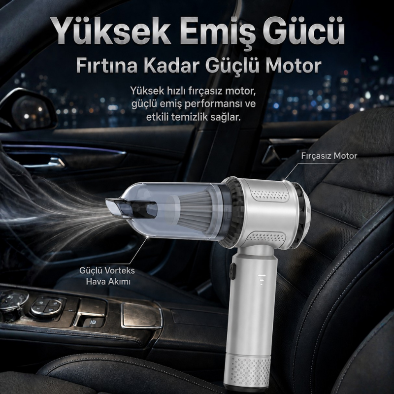 Harvox Araç İçi Süpürgesi HXVC-008 (Gümüş - Gri)