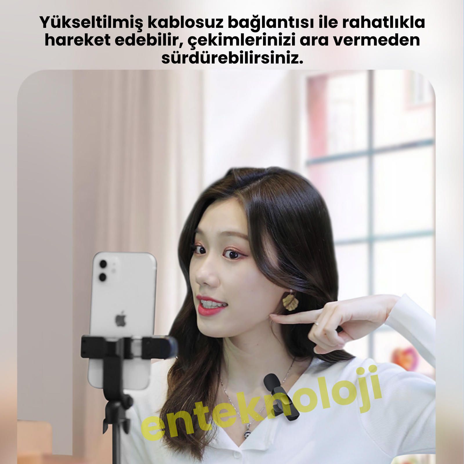 Kablosuz Yaka Mikrofonu Wireless Şarj Kutulu K9