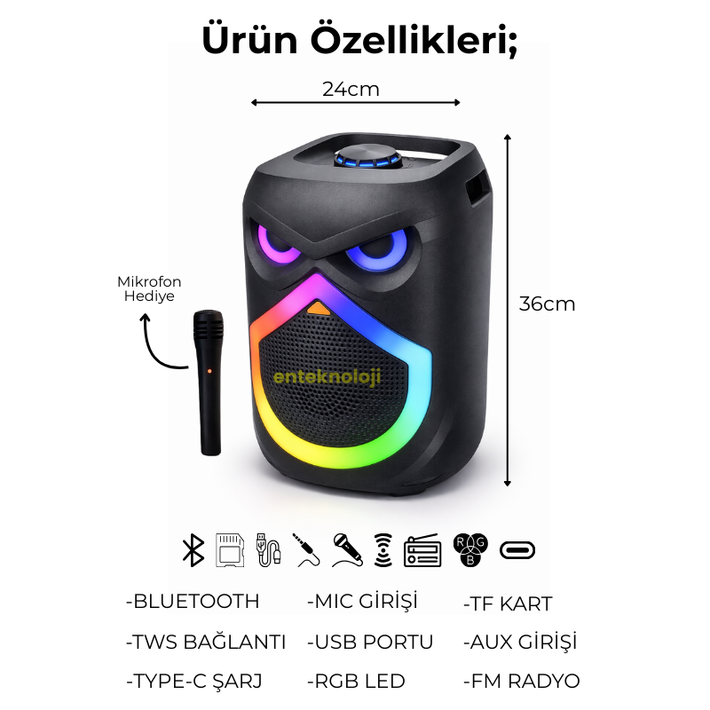 RGB Renkli Hoparlör HX-SP-H8102