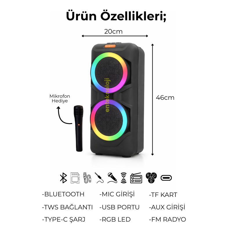 RGB Renkli Hoparlör HX-SP-H6201