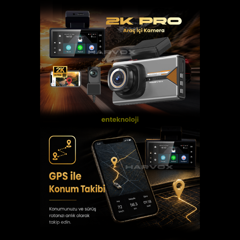 Harvox 2K Pro Araç İçi Kamera