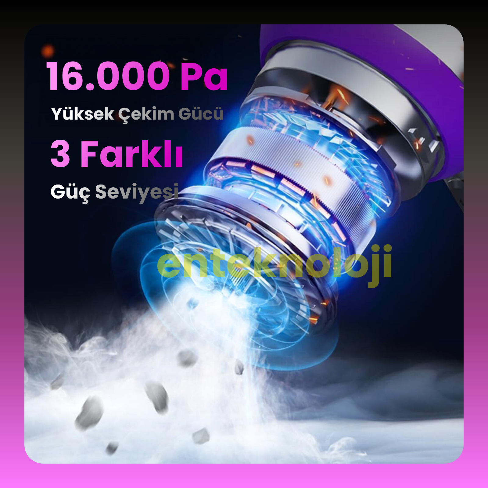 Harvox Araç İçi Süpürgesi (Gri-Mor)