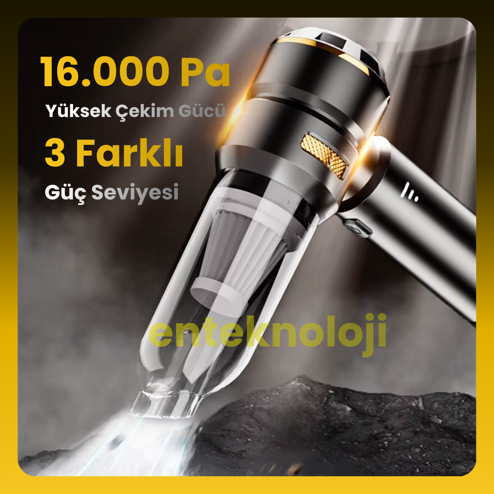 Harvox Araç İçi Süpürgesi (Siyah-Sarı)