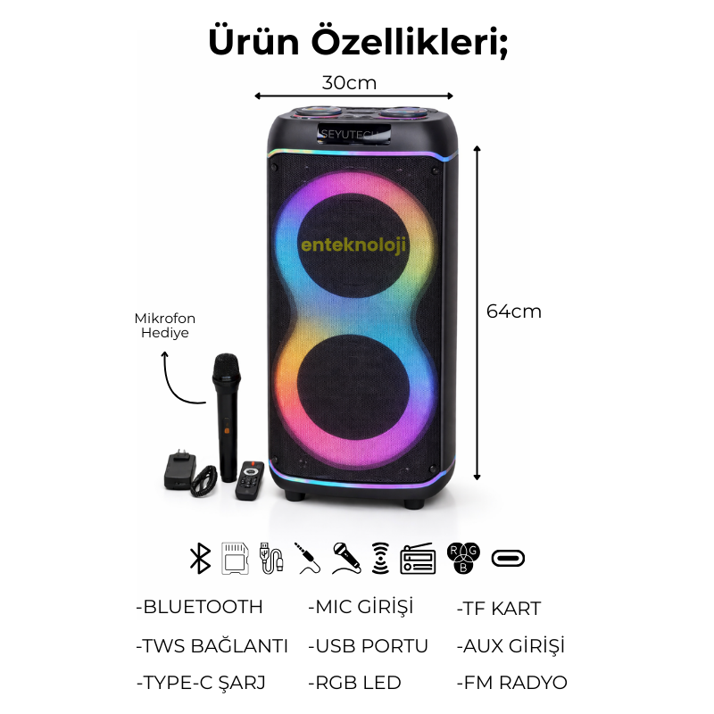 RGB Renkli Hoparlör HX-SP-H8201