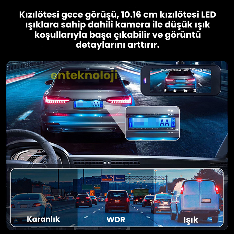 Araç İçi Hd Kamera 4 Kameralı (Arka Görüş Kamerası Hediye)