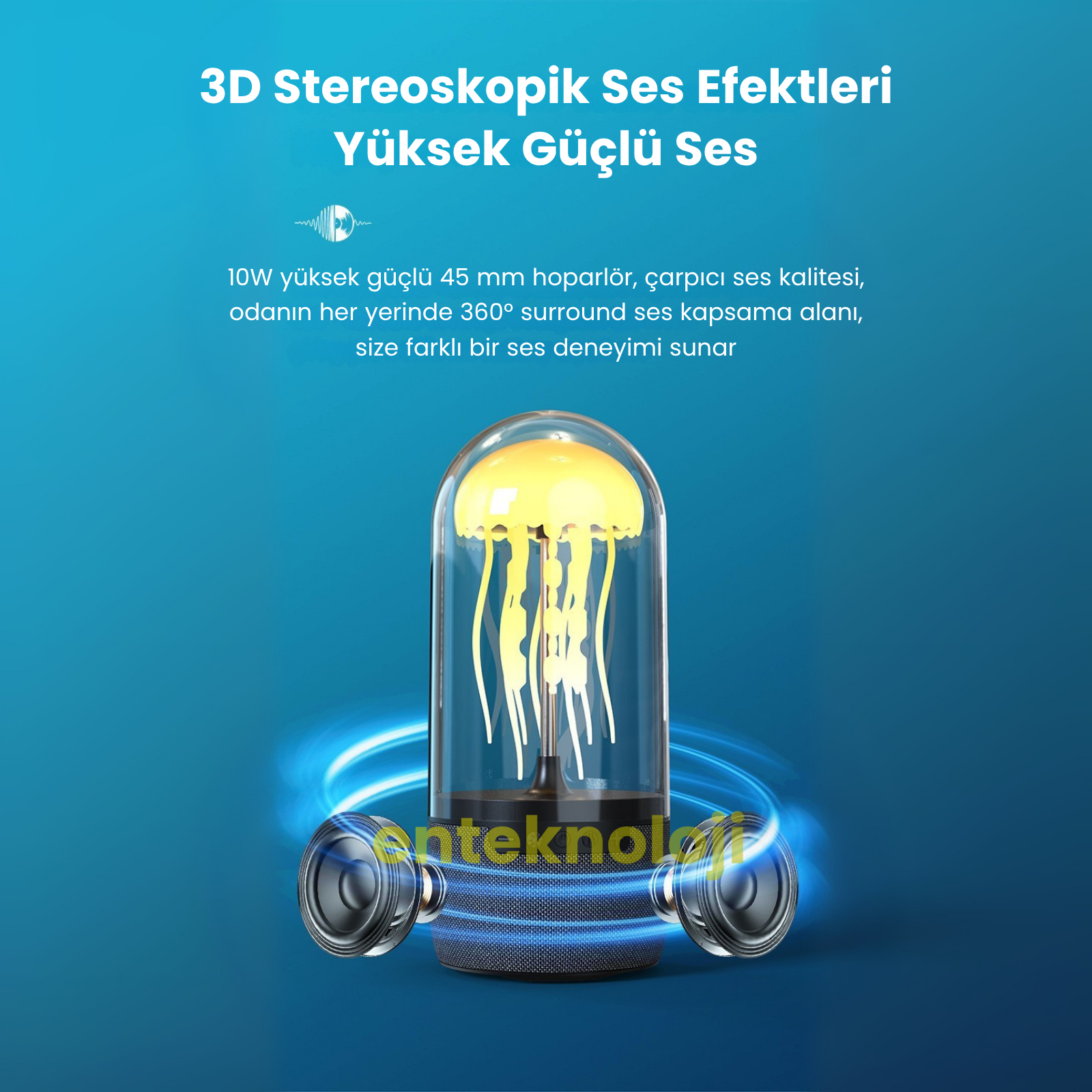Denizanası Figürlü RGB Hoparlör