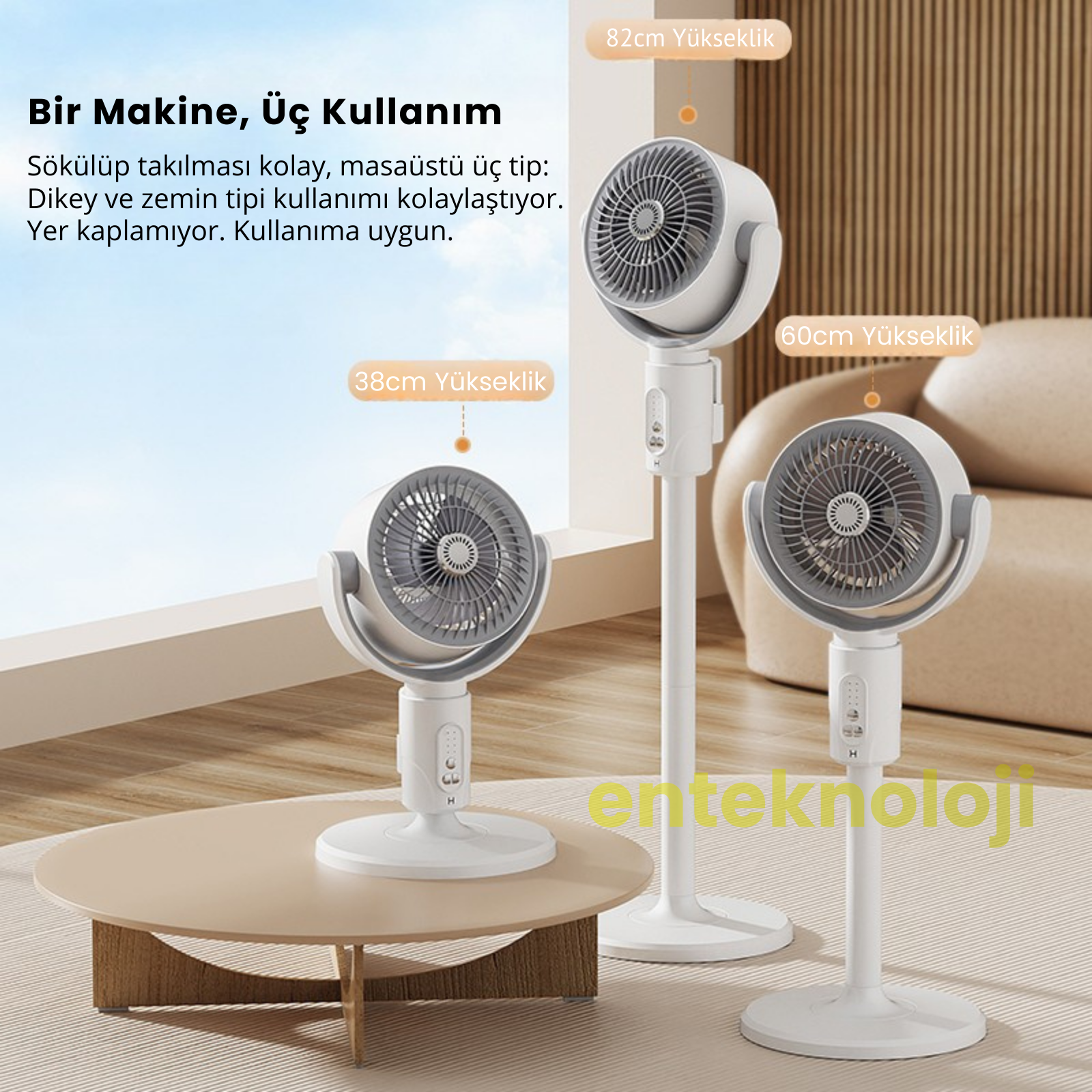 Ayarlanabilir Ayaklı Mega Fan (Şarjlı)