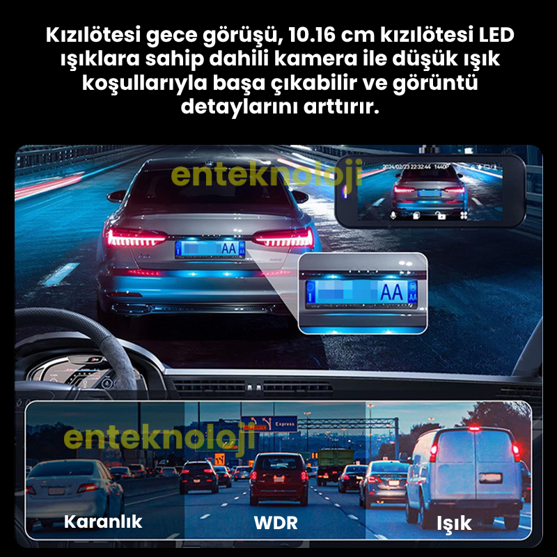 Araç İçi Hd Kamera 4 Kameralı Y13 (Arka Görüş Kamerası Hediye)
