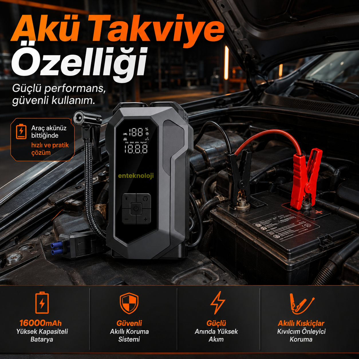 Harvox Akü Takviyeli Hava Kompresörü AT-003