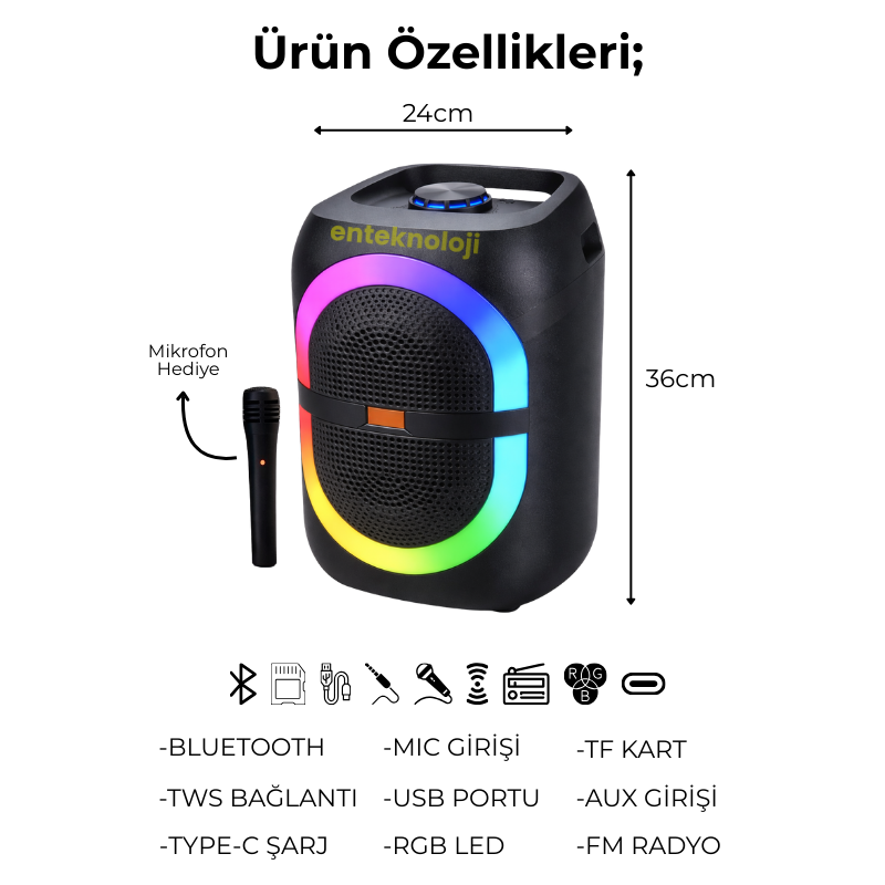 RGB Renkli Hoparlör HX-SP-H8101