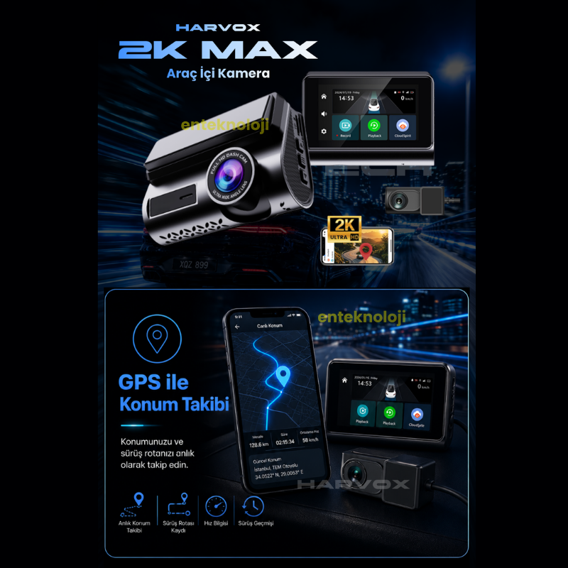 Harvox 2K Max Araç İçi Kamera