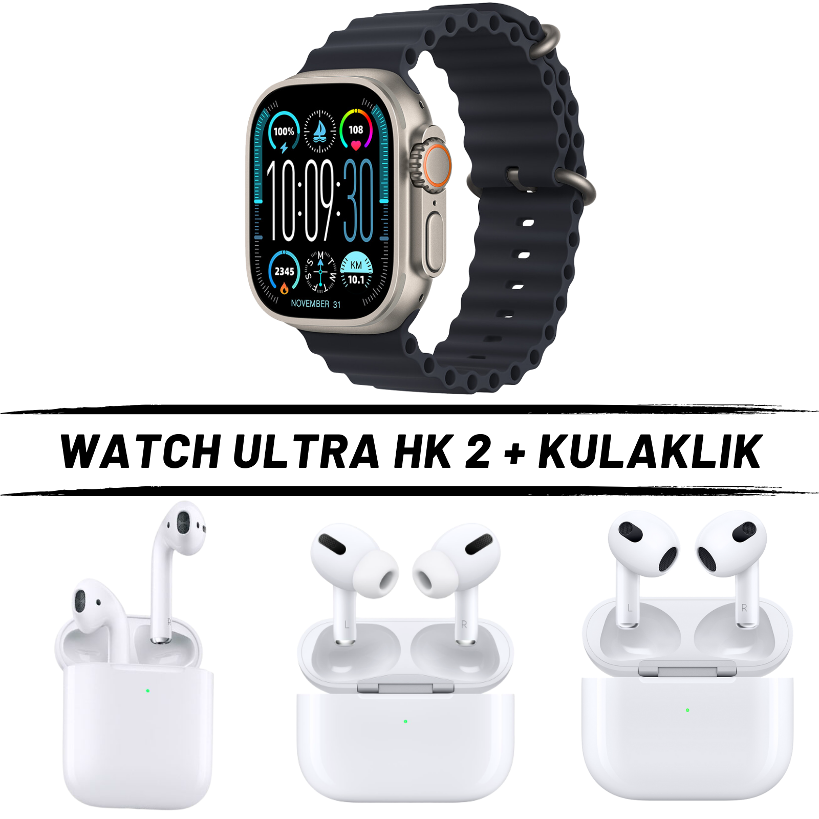 Watch Ultra HK 2 Akıllı Saat + Kulaklık