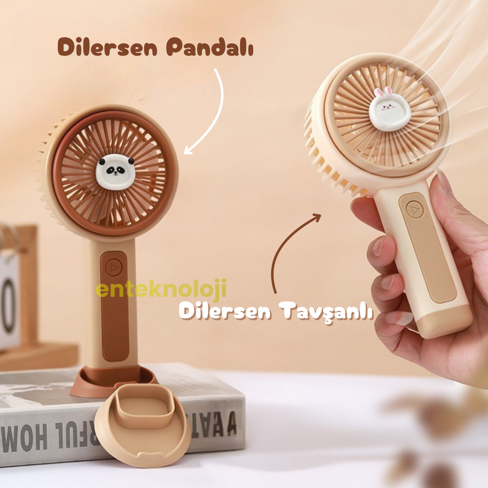 Hayvan Emojili Mini El Fanı