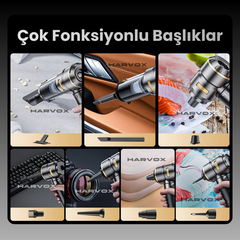Harvox Araç İçi Süpürgesi HXVC-002 (Gri - Siyah)