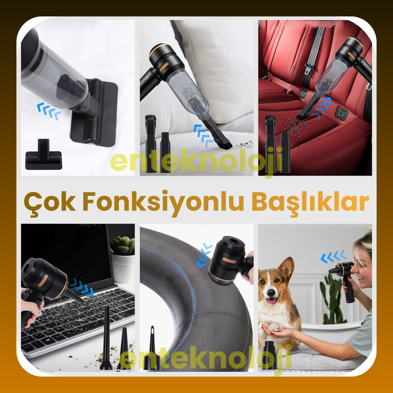 Harvox Araç İçi Süpürgesi HXVC-003 (Sarı - Siyah)