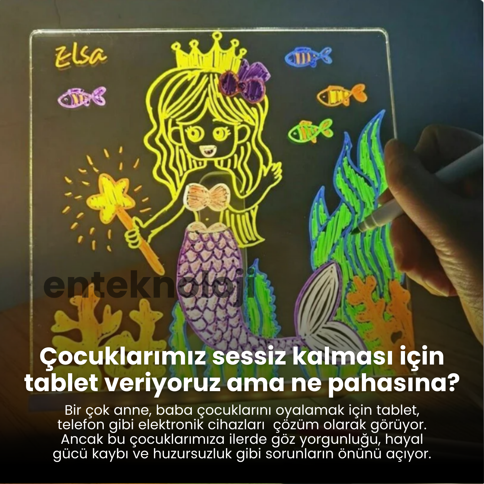 Led Işıklı Çizim Tahtası (30x20cm)