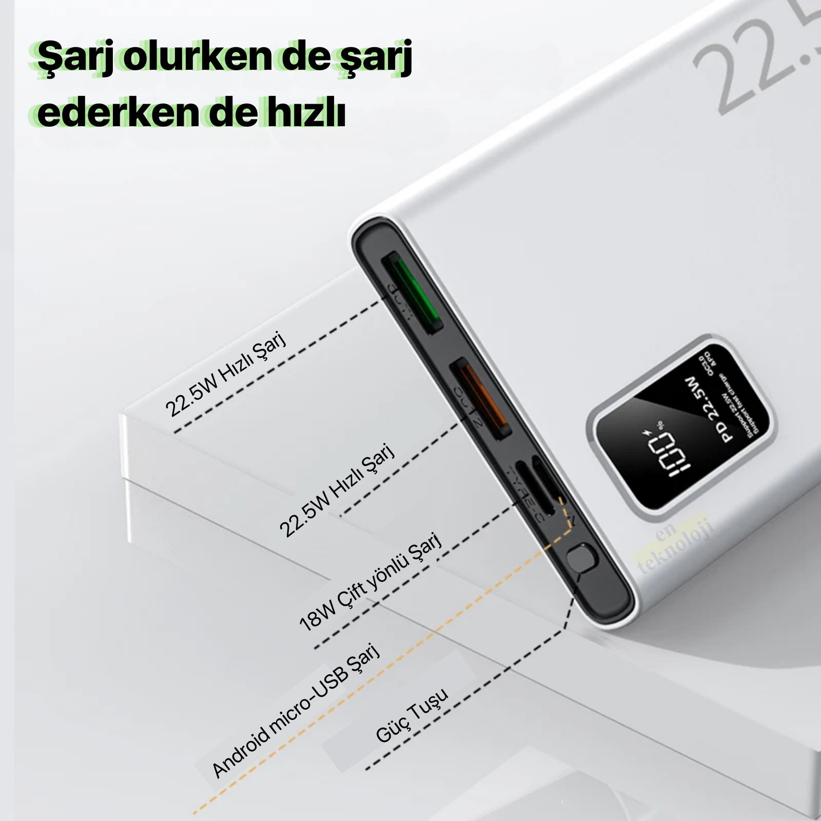 20000 mAh Powerbank (Hızlı Şarj)