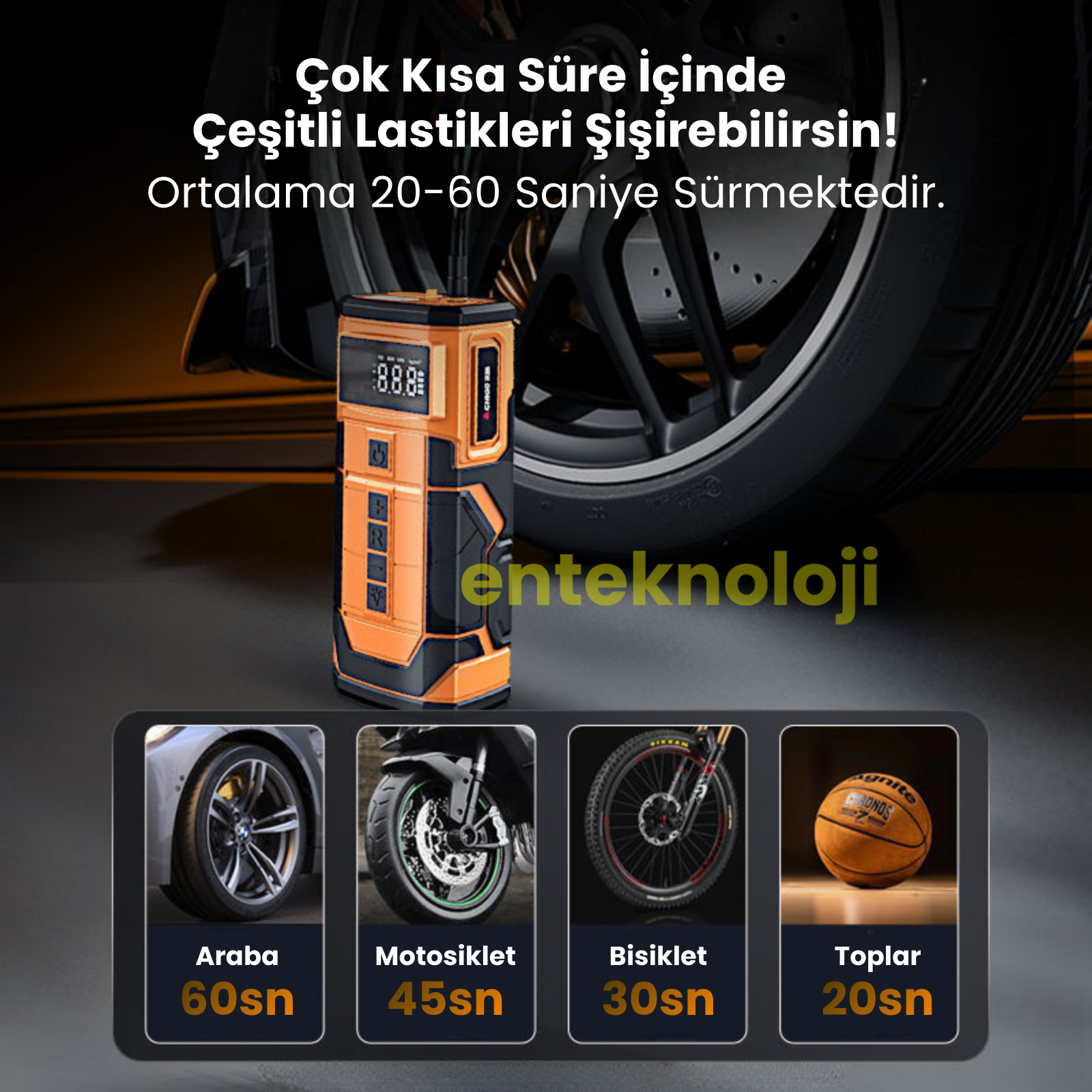 Harvox Akü Takviyeli Hava Kompresörü HXAC-003