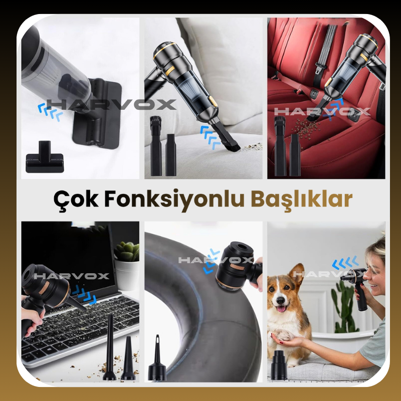 Harvox Araç İçi Süpürgesi HXVC-002 (Kahverengi - Siyah)