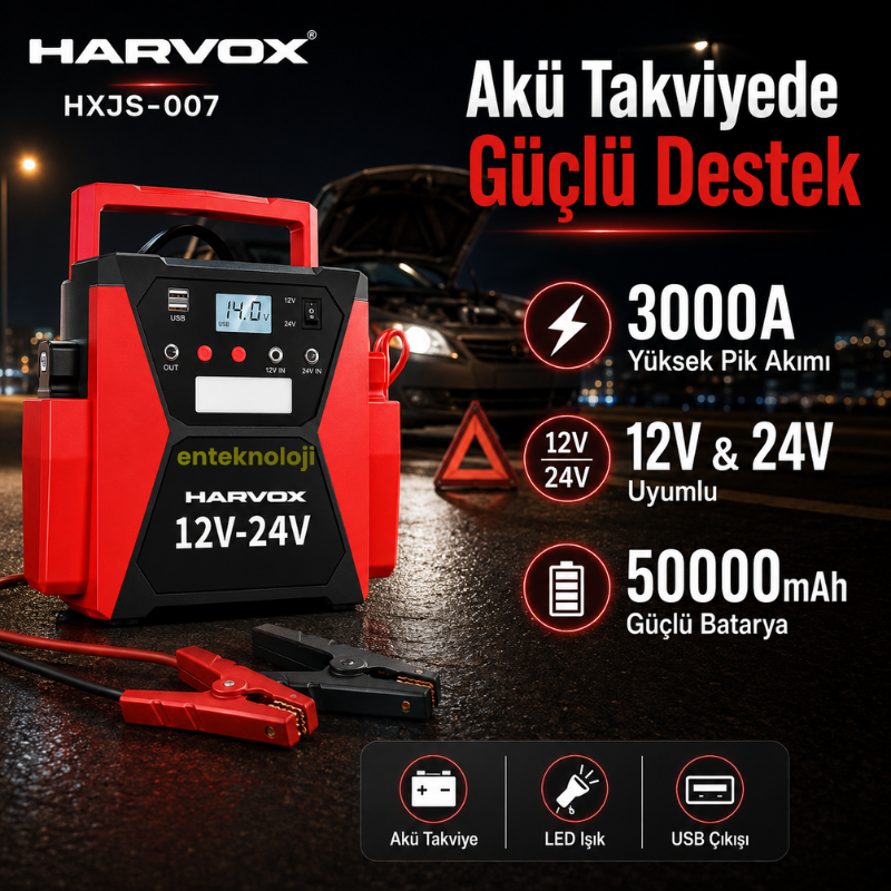 Harvox Akü Takviyeli Hava Kompresörü JS-007