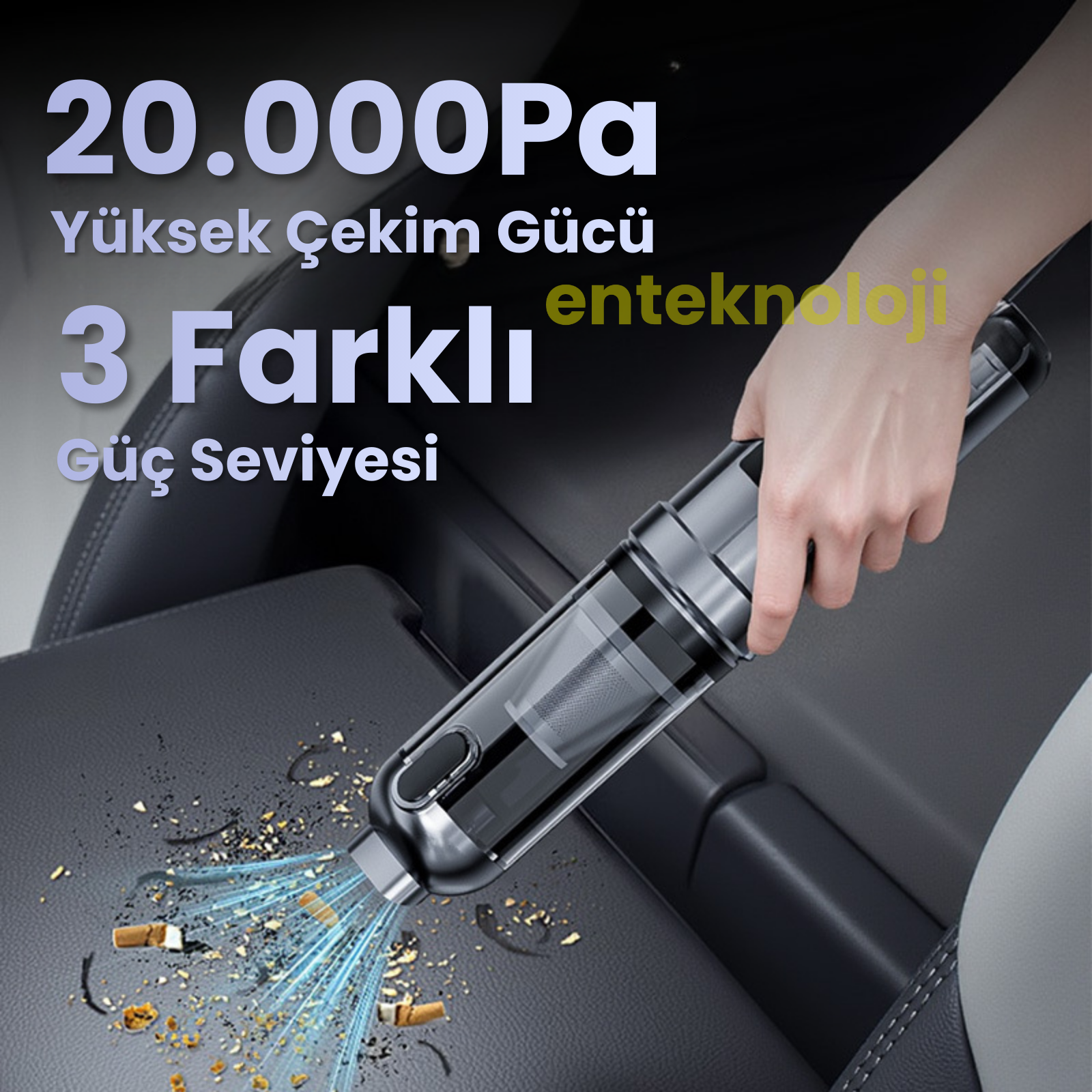 Harvox Araç İçi Süpürgesi ST6699A+ ( Gri - Siyah)