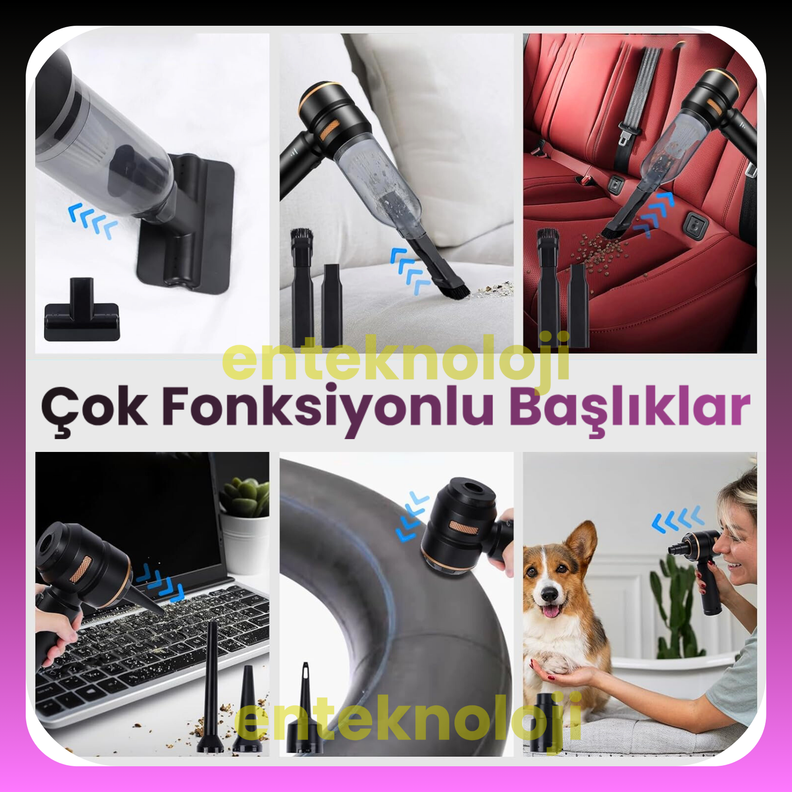 Harvox Araç İçi Süpürgesi HXVC-003 (Gri - Mor)