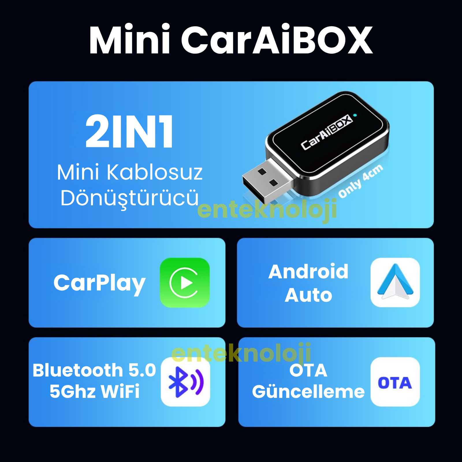 Mini CarAiBOX Carplay Dönüştürücü